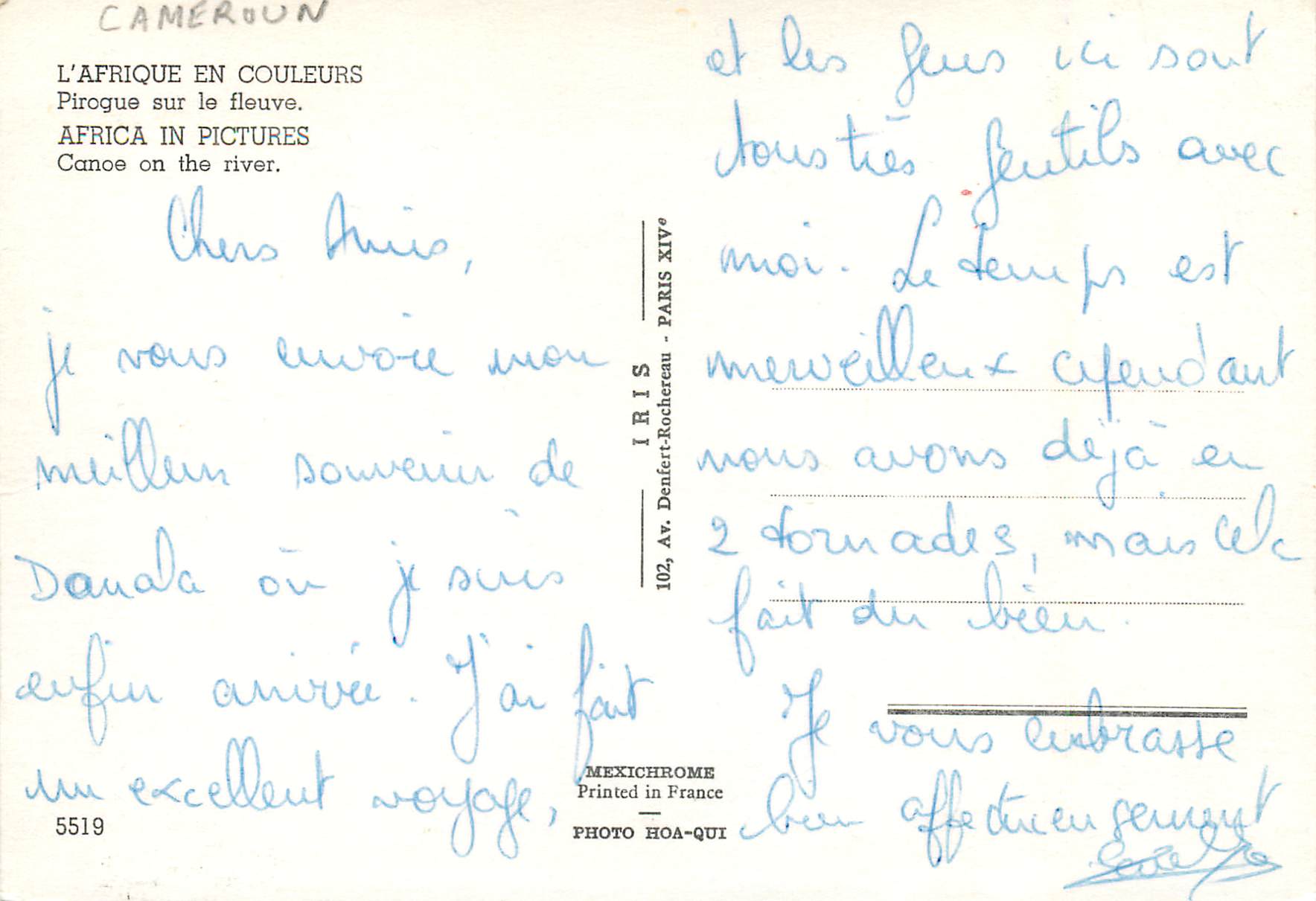 Kanu auf dem Fluss — Kamerun — Verlag IRIS, Serie 5519 — Rückseite