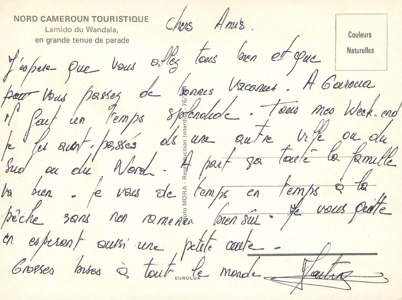 Lamido du Wandala — parade — Nord Cameroun Touristique — Rückseite