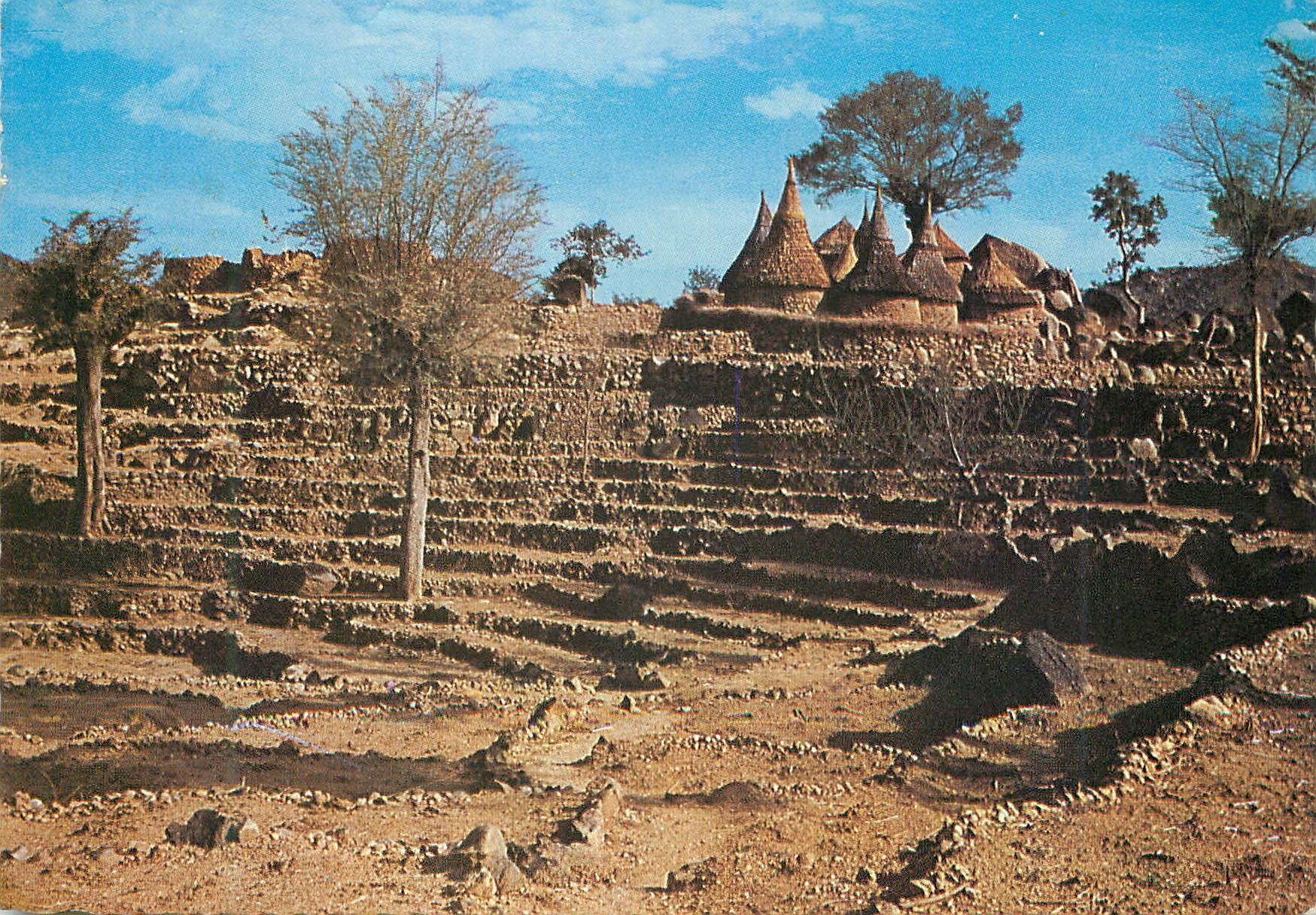 Mokolo - Northern Cameroon — View of the Waza village among terraced fields — Photo Boisseau