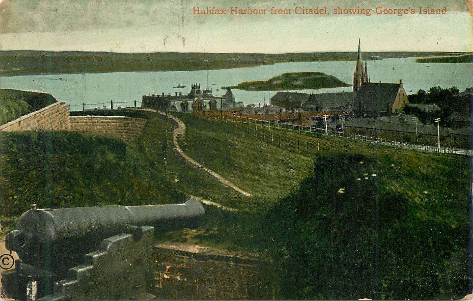 CPA Halifax Harbour from Citadel showing Georges Island 