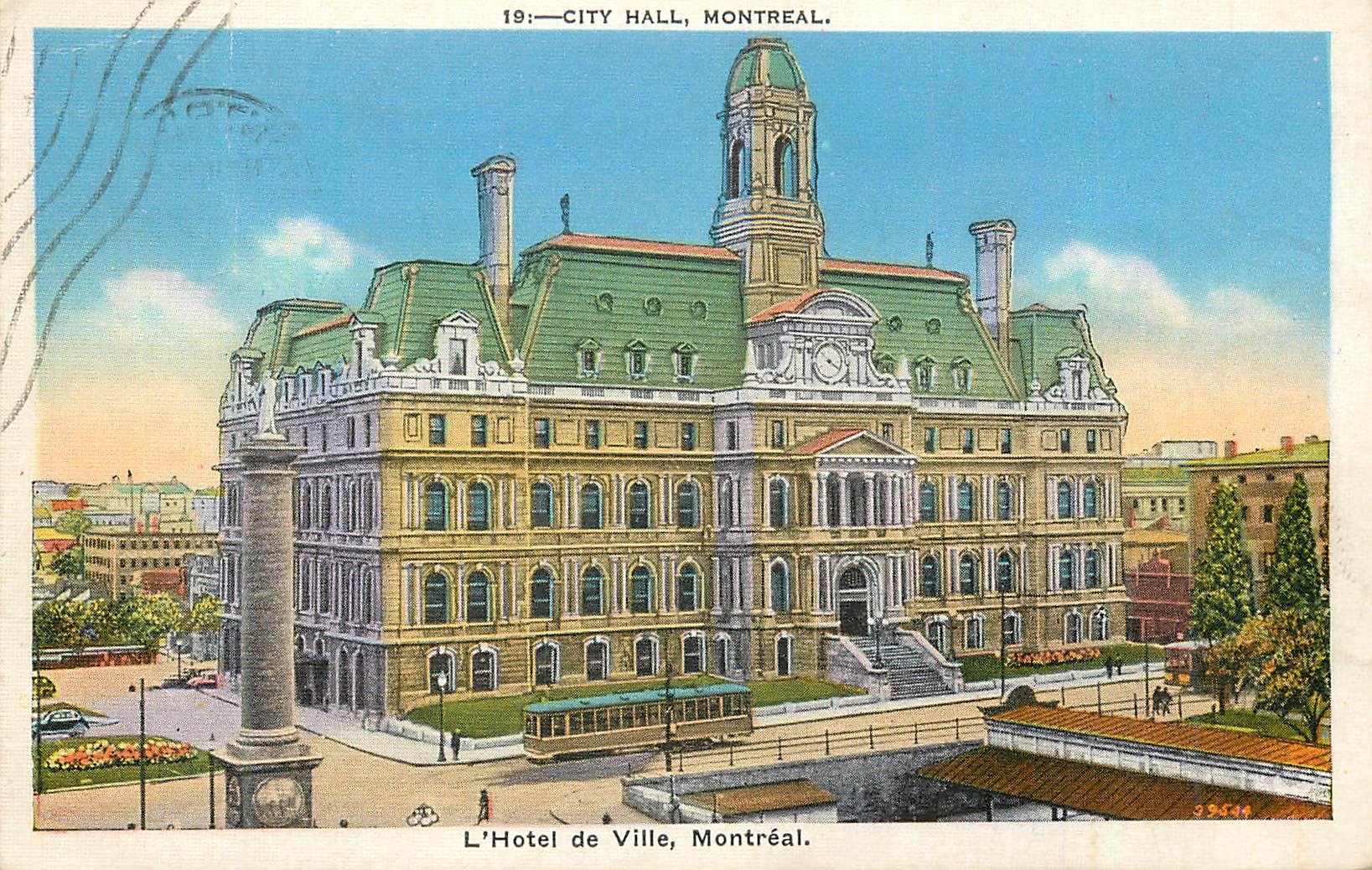 CPA City Hall Montreal L Hotel de Ville 