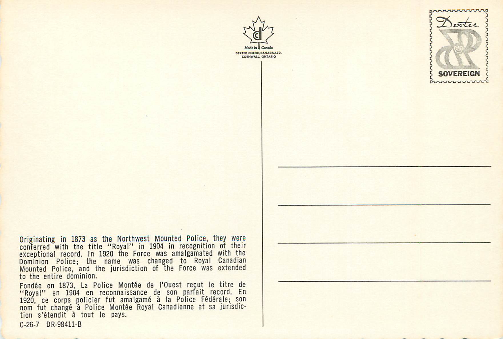 CPM Royal Canadian Mounted Police Militaria — Back