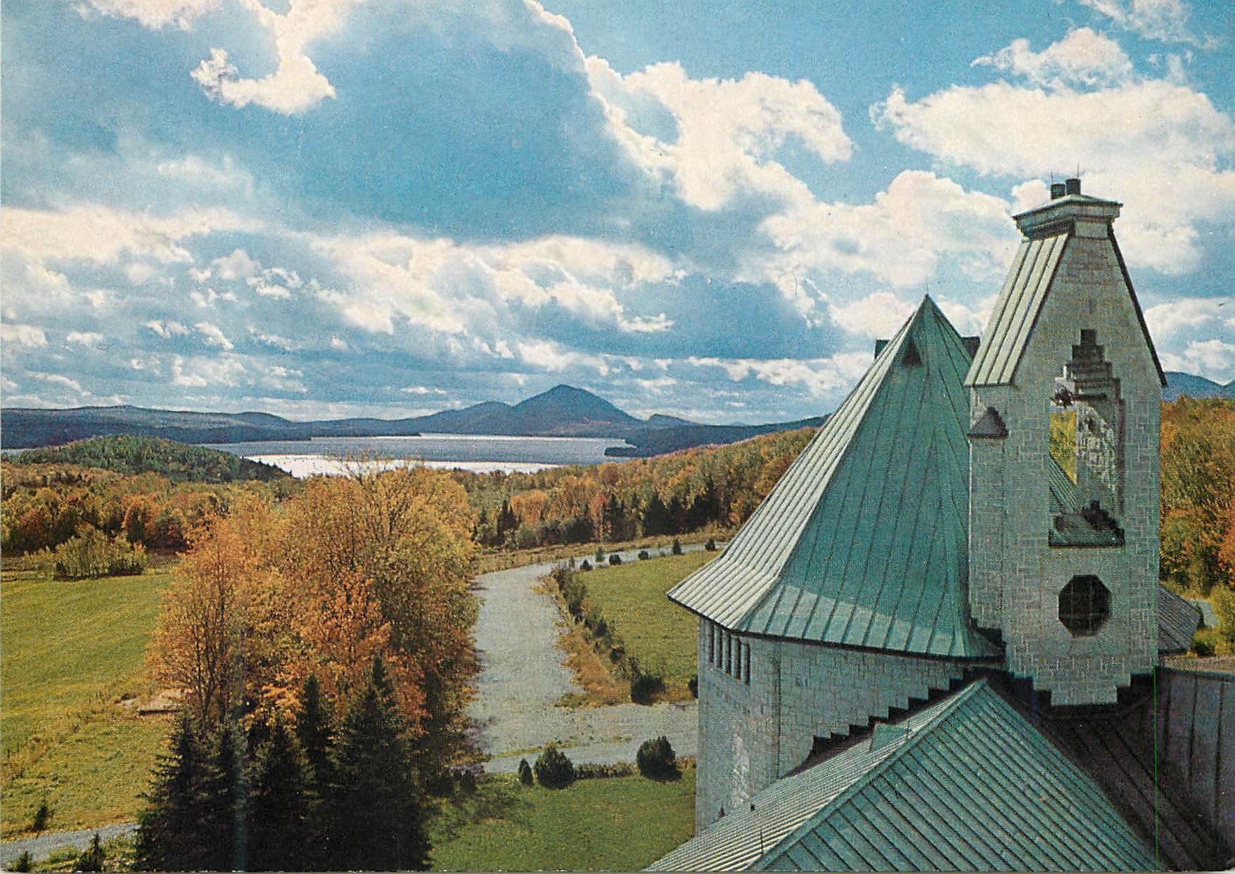 CPM Abbaye benedectine de Saint Benoit du Lac Quebec Canada Le lac Memphremagog et le mont Tete de Hibou vus de la tour 