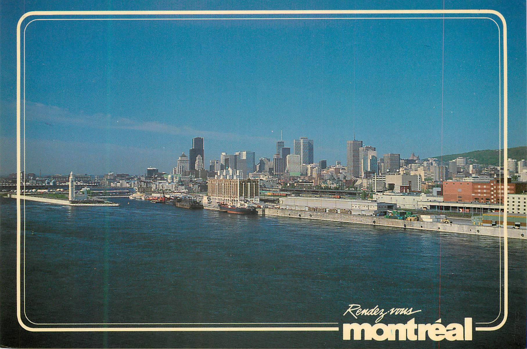 CPM Montreal Quebec Canada Vue sur le port de Montreal et du centre ville 