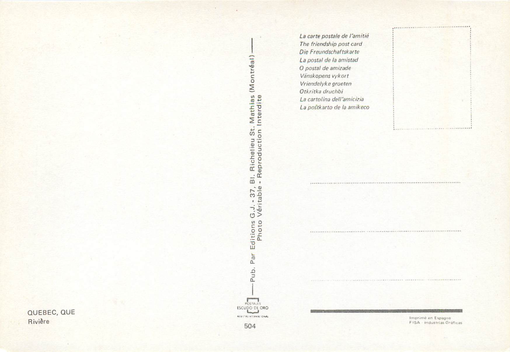 CPM Quebec Que Riviere  — Back