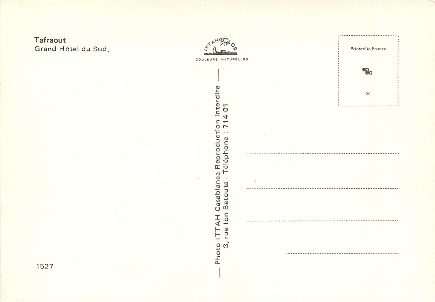 CPM Tafraout Grand Hotel du Sud  — Back