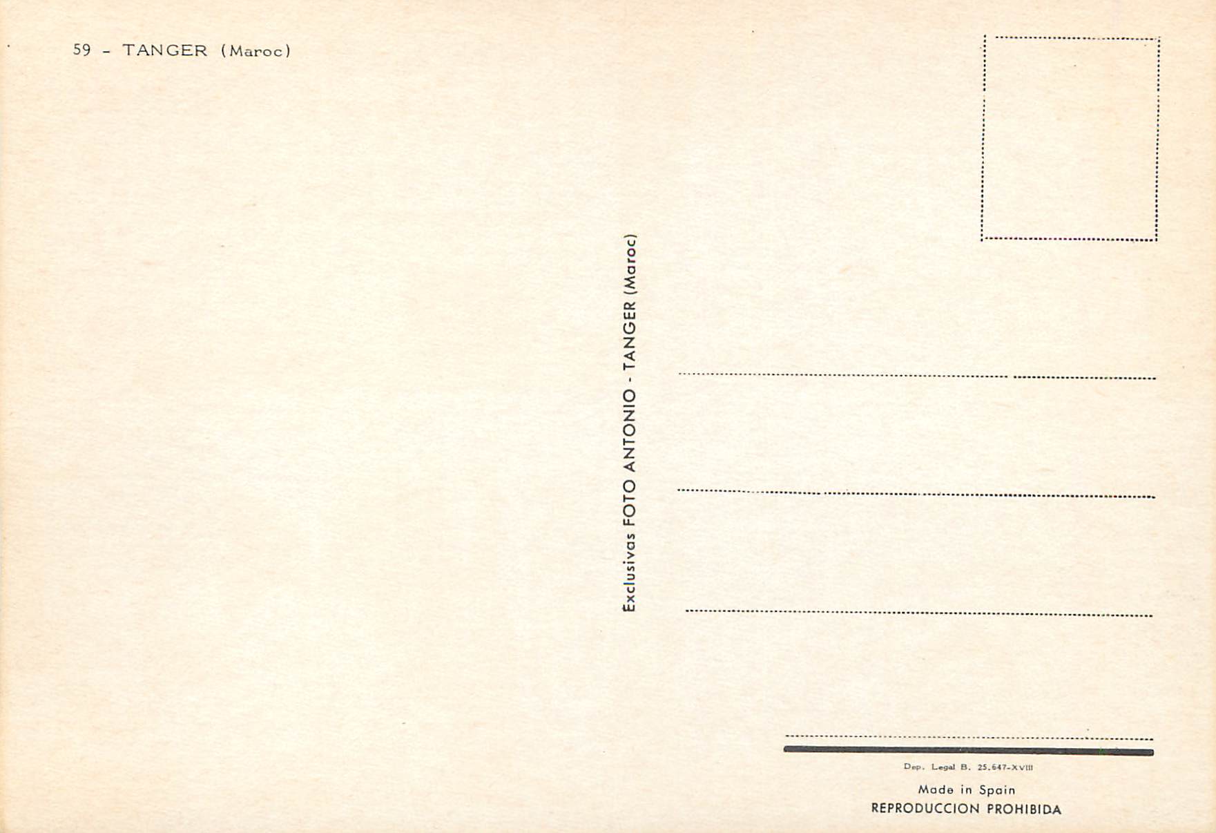 CPM Souvenir de Tanger  — Rückseite