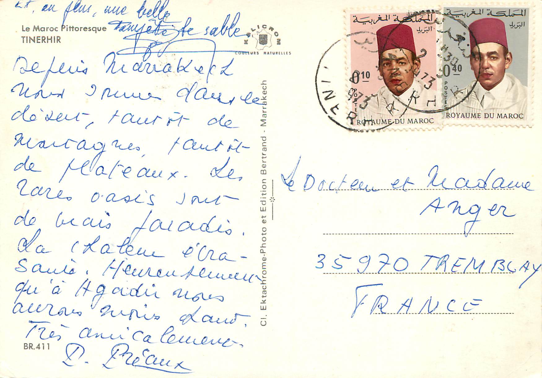 CPM Le Maroc Pittoresque Tinerhir Ane Donkey — Rückseite