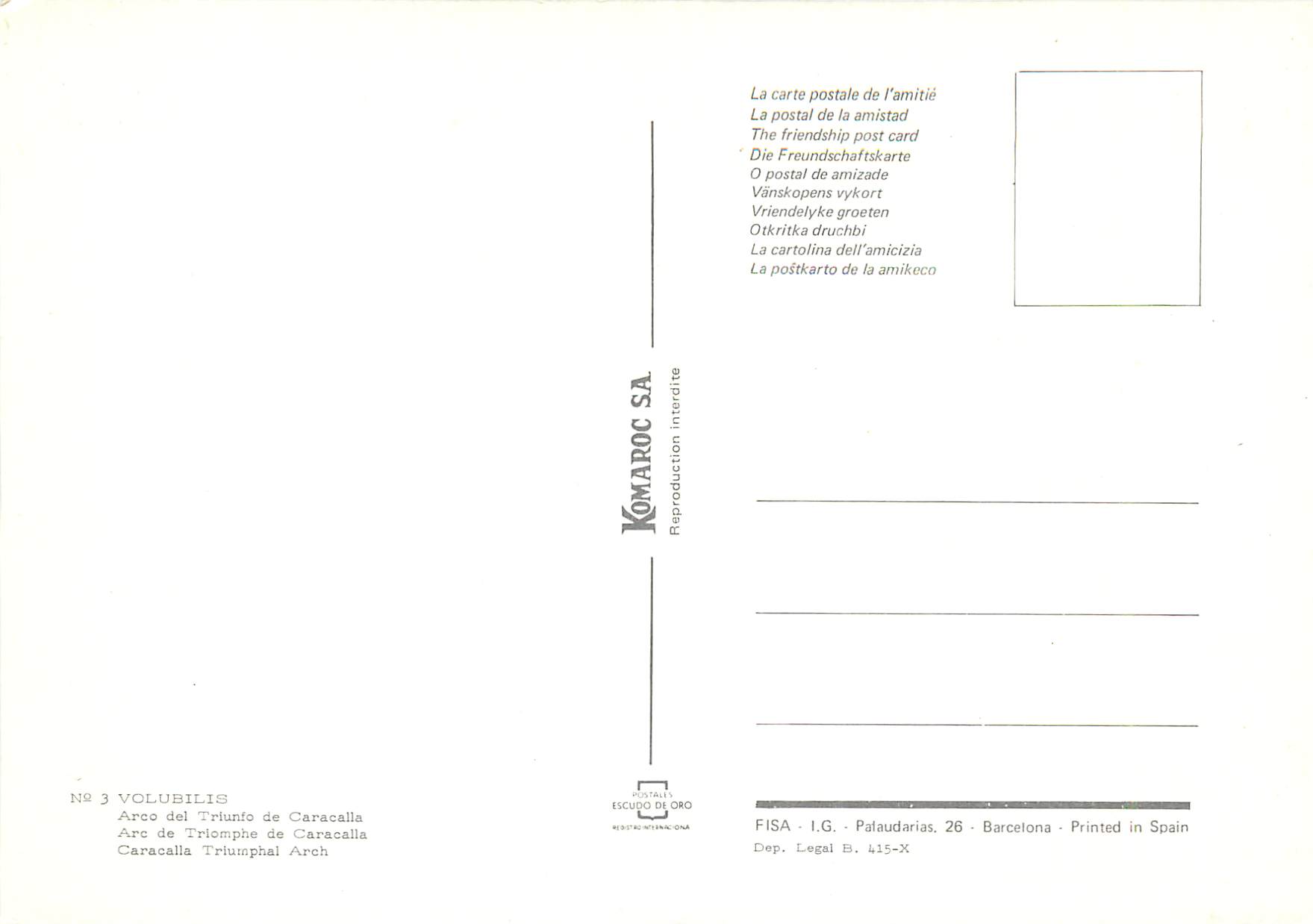 CPM Volubilis  — Rückseite