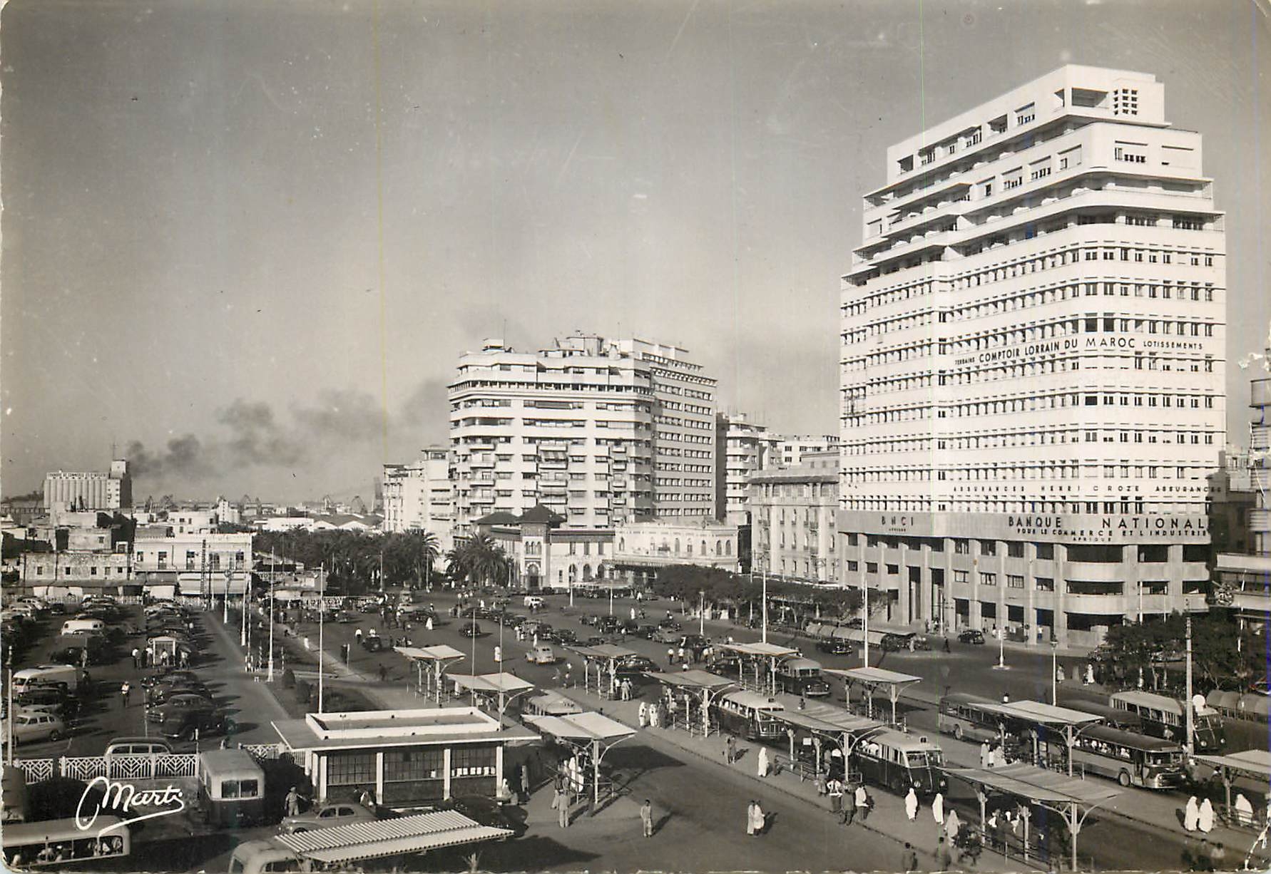 Casablanca — Place de France et boulevard du 4e Zouaves — Studios-Éditions MARTI, Casablanca