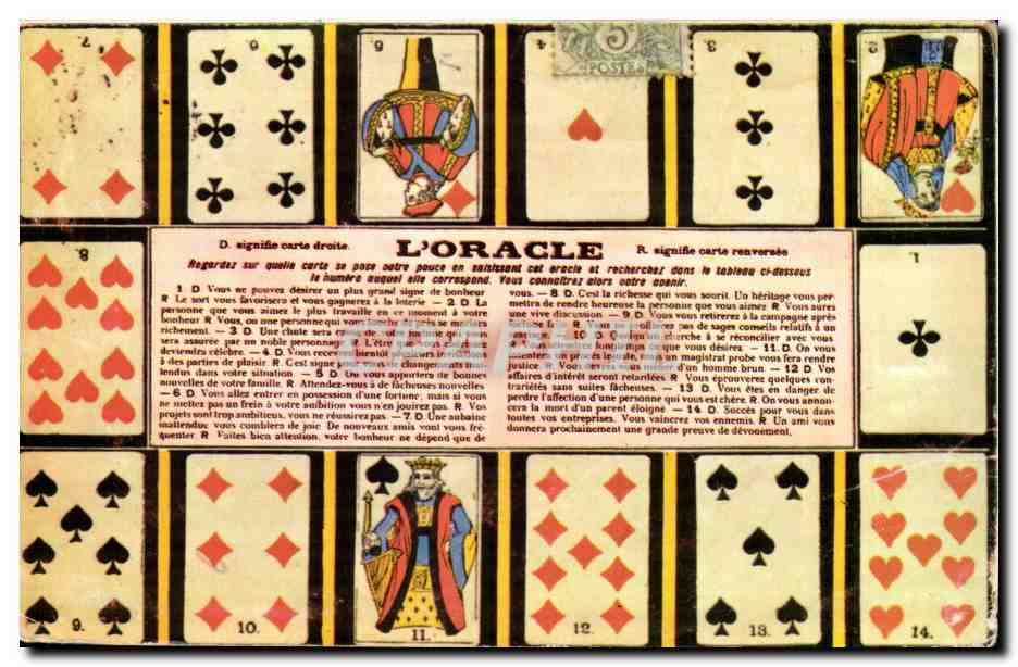 CPA Fantaisie L'oracle Carte a jouer