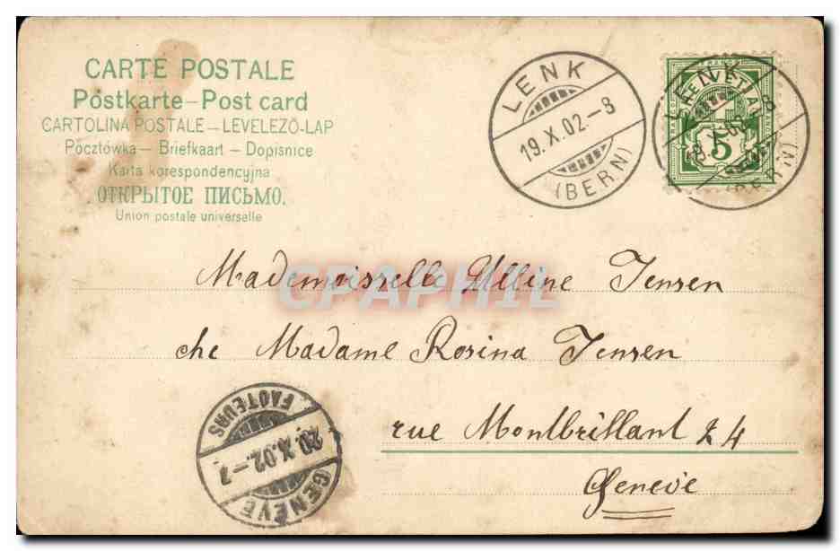 CPA Fantaisie Fleurs — Verso