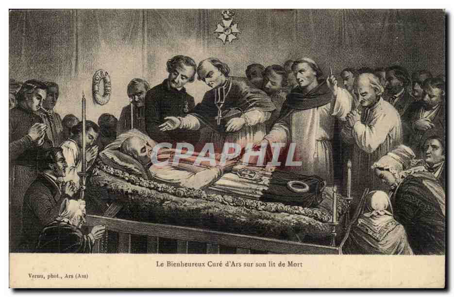 CPA Le bienheureux cure d'Ars sur son lit de mort