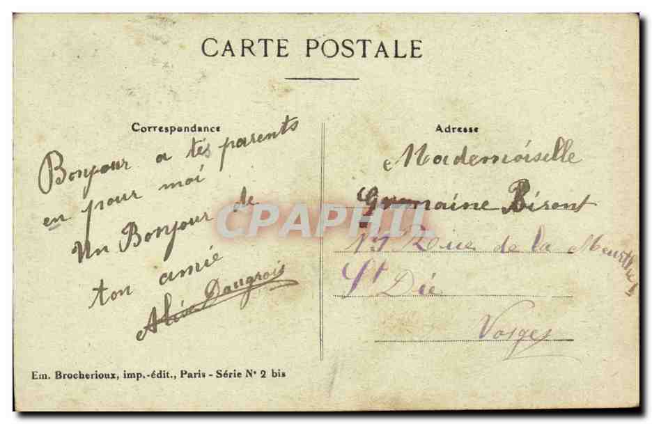 CPA Fantaisie Femme Souhaits sinceres — Verso