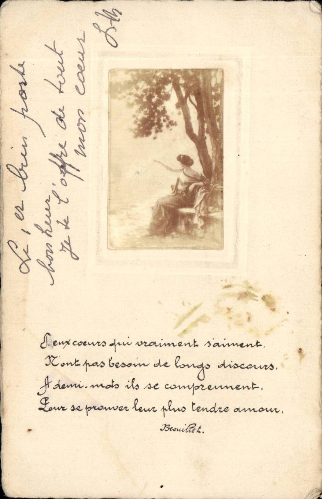 Femme assise sous un arbre — poème d'amour — Béouillet