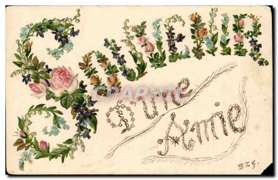 CPA Fantaisie Souvenir Je vous aime