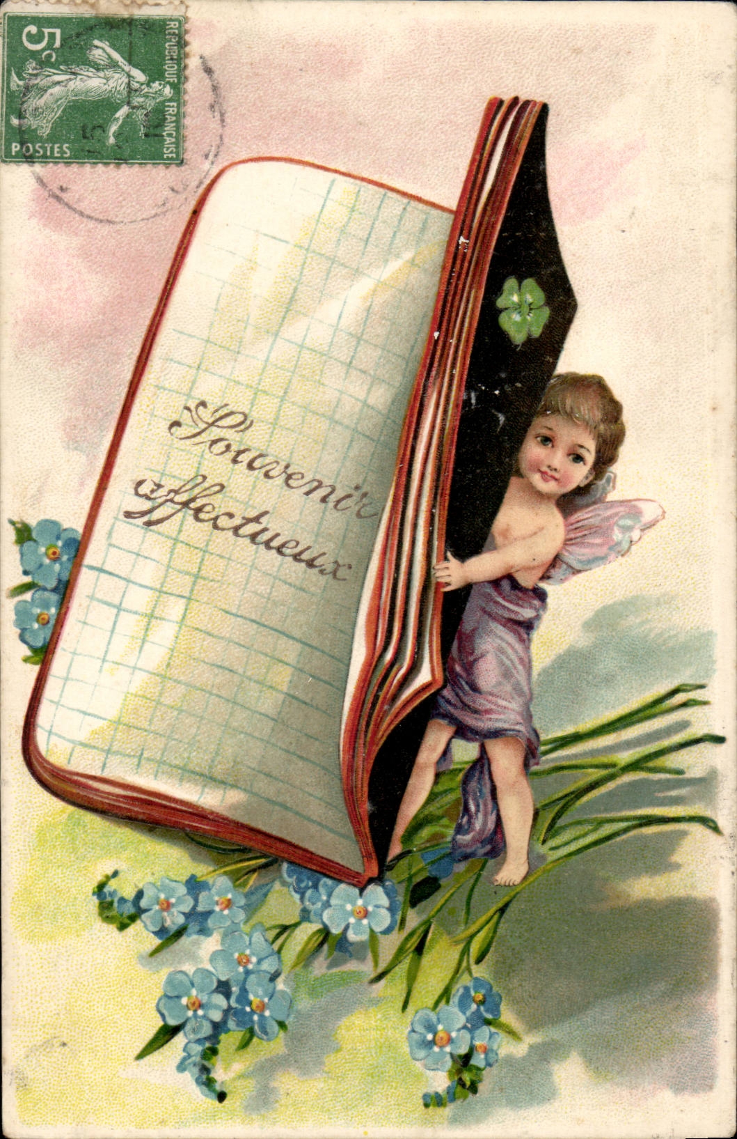 CPA Fantaisie Enfant ange Angel