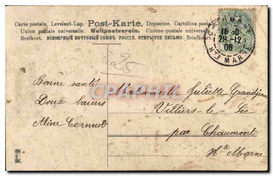 CPA Fantaisie Colombes Heureuse Annee  — Rückseite