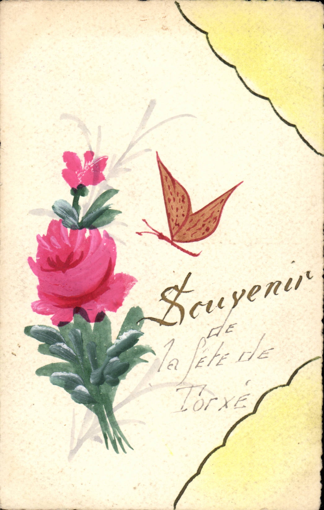 CPA Fantaisie Fleurs Souvenir de la fete de Torxe