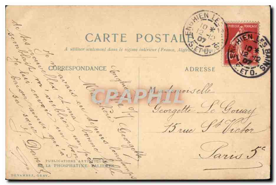 CPA Fantaisie Fleurs — Rückseite