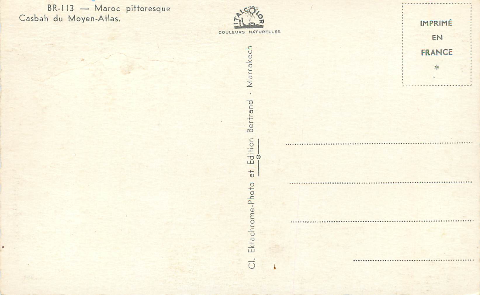CPM Maroc pittoresque casbah du moyen altlas — Rückseite