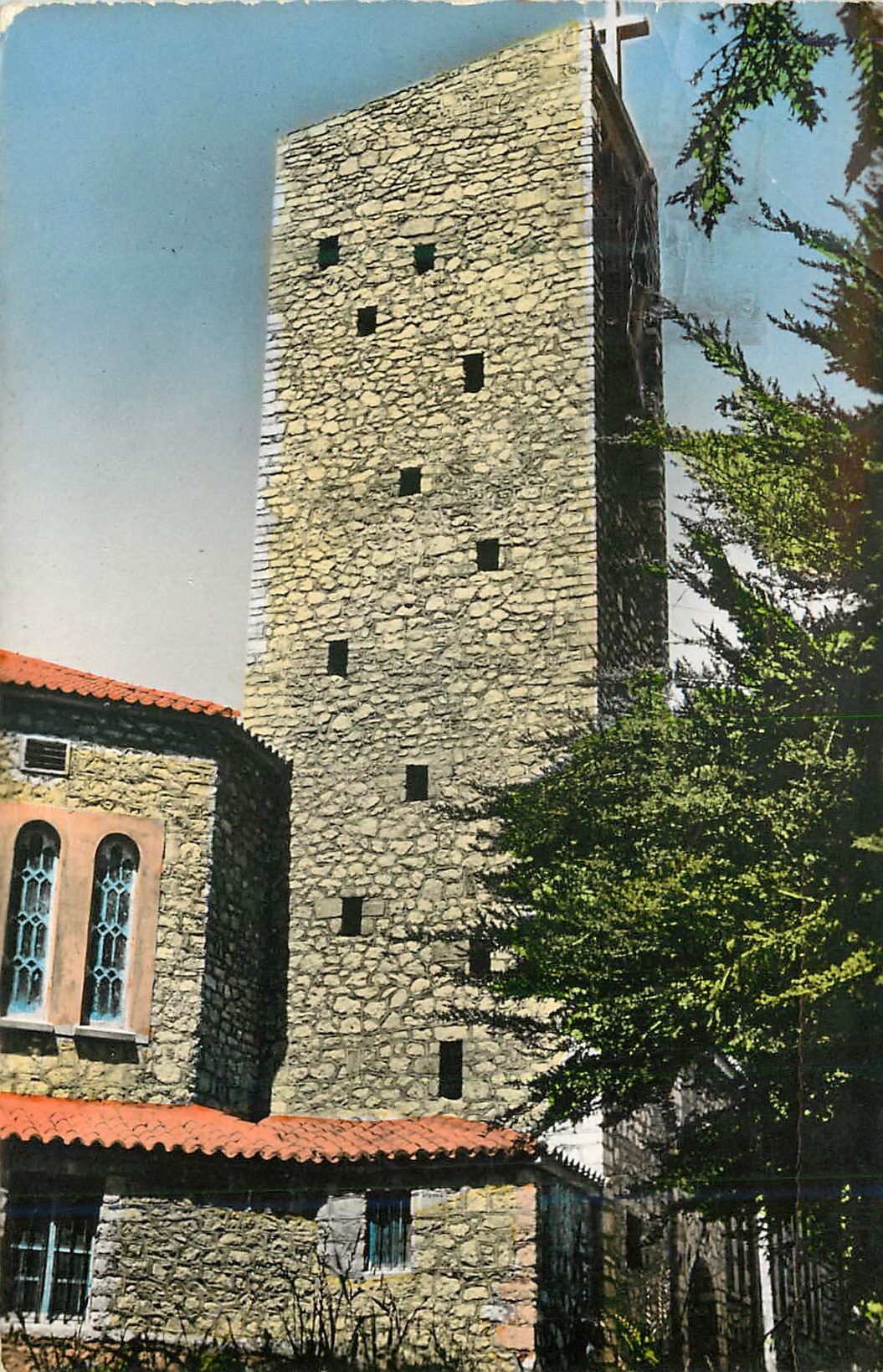 CPM Sidi silimane (maroc) le choeur et le clocher de l'eglise