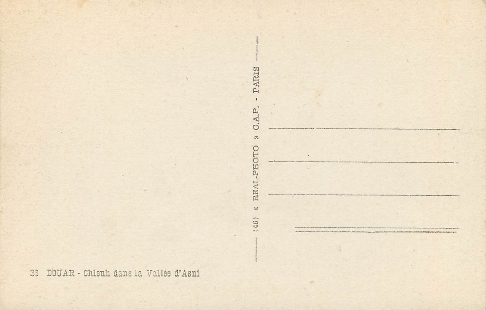 Chlouh dans la Vallée d'Asni — Douar — C.A.P. — Paris — Rückseite