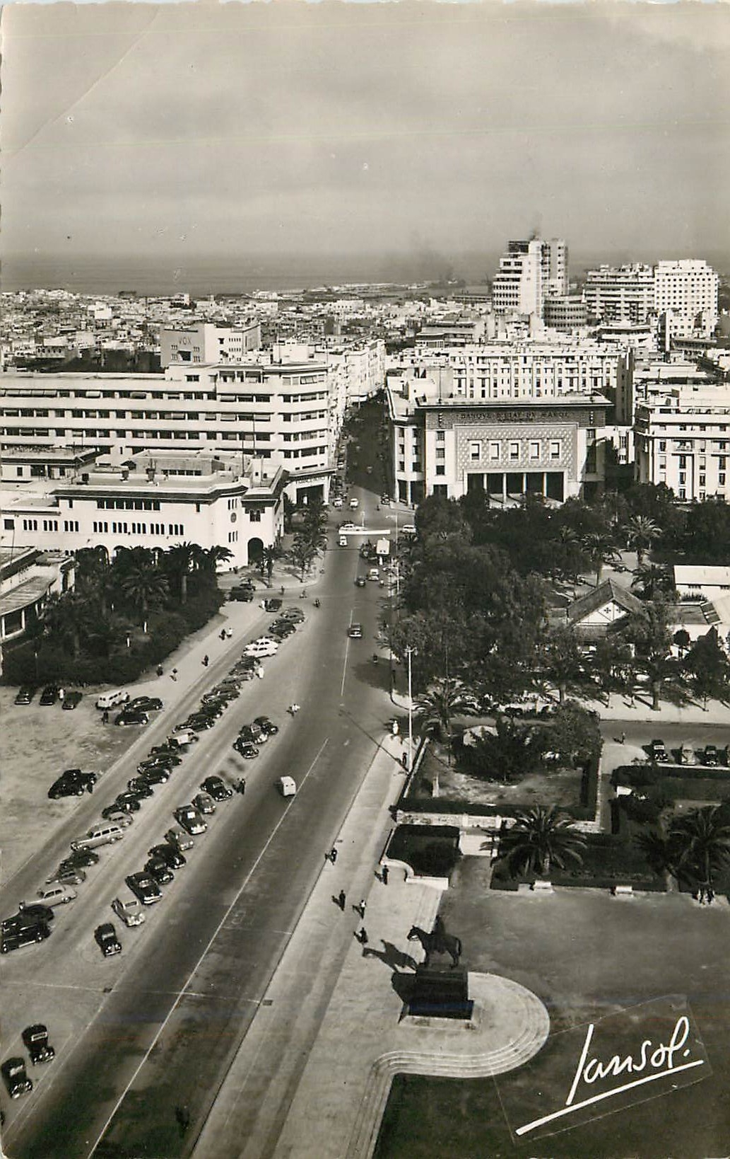 CPM Casablanca la place lyautey avenue du general d'amade et le port