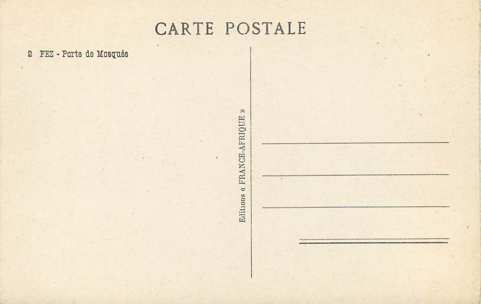 CPM Fez porte de mosquee — Rückseite