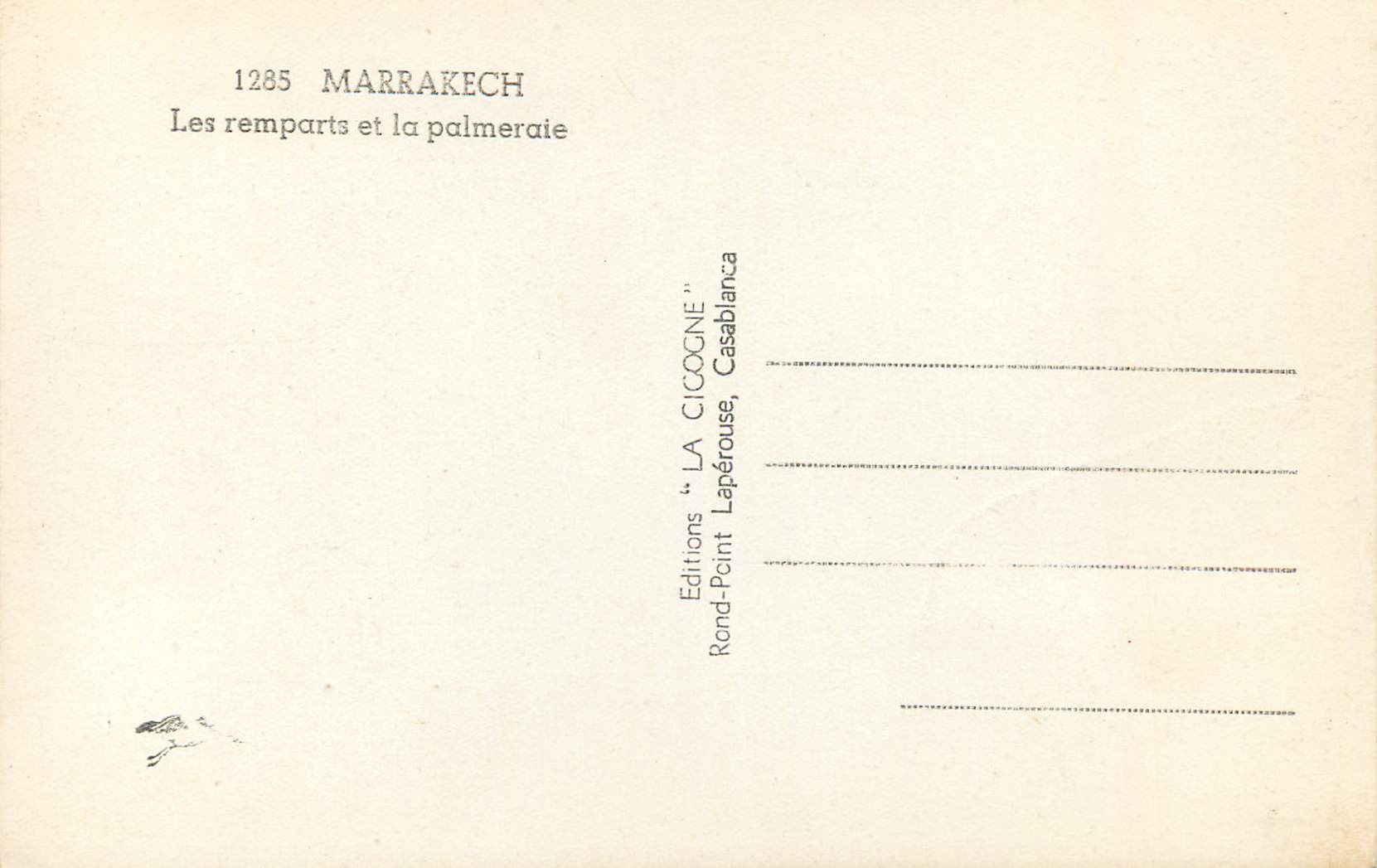 CPM Marrakech les remparts et la palmeraie — Rückseite