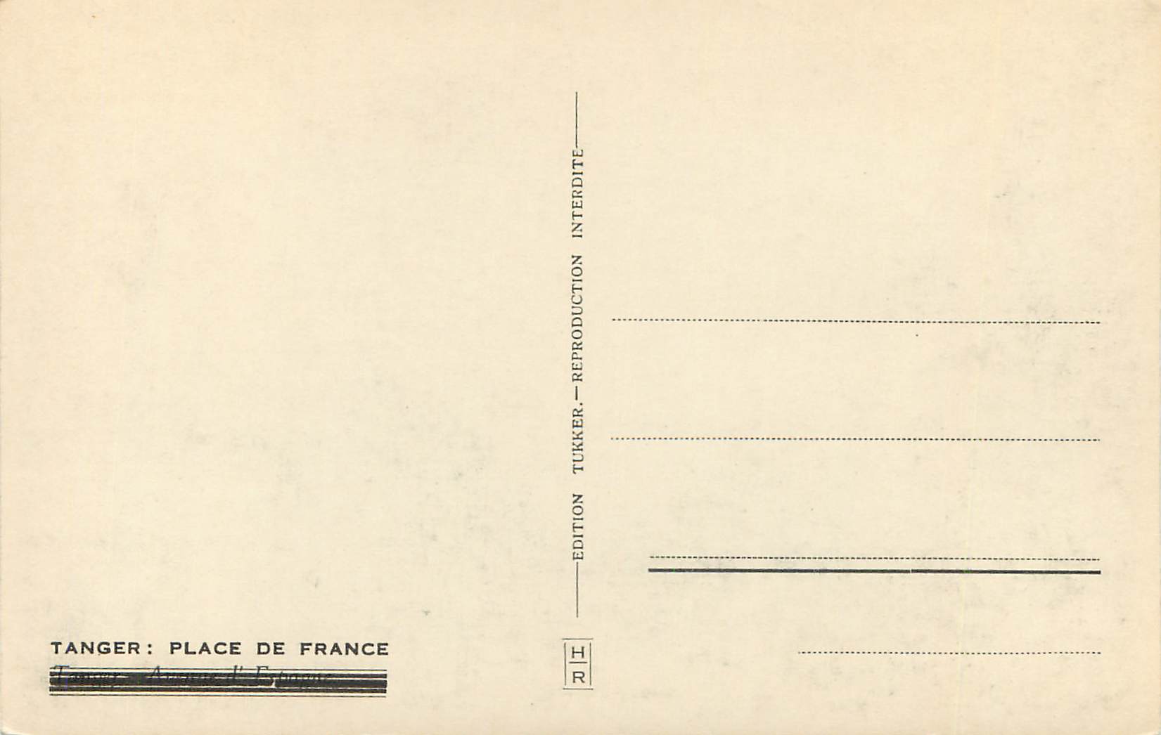 CPM Tanger place de France Grand Cafe de Paris Automobile — Rückseite