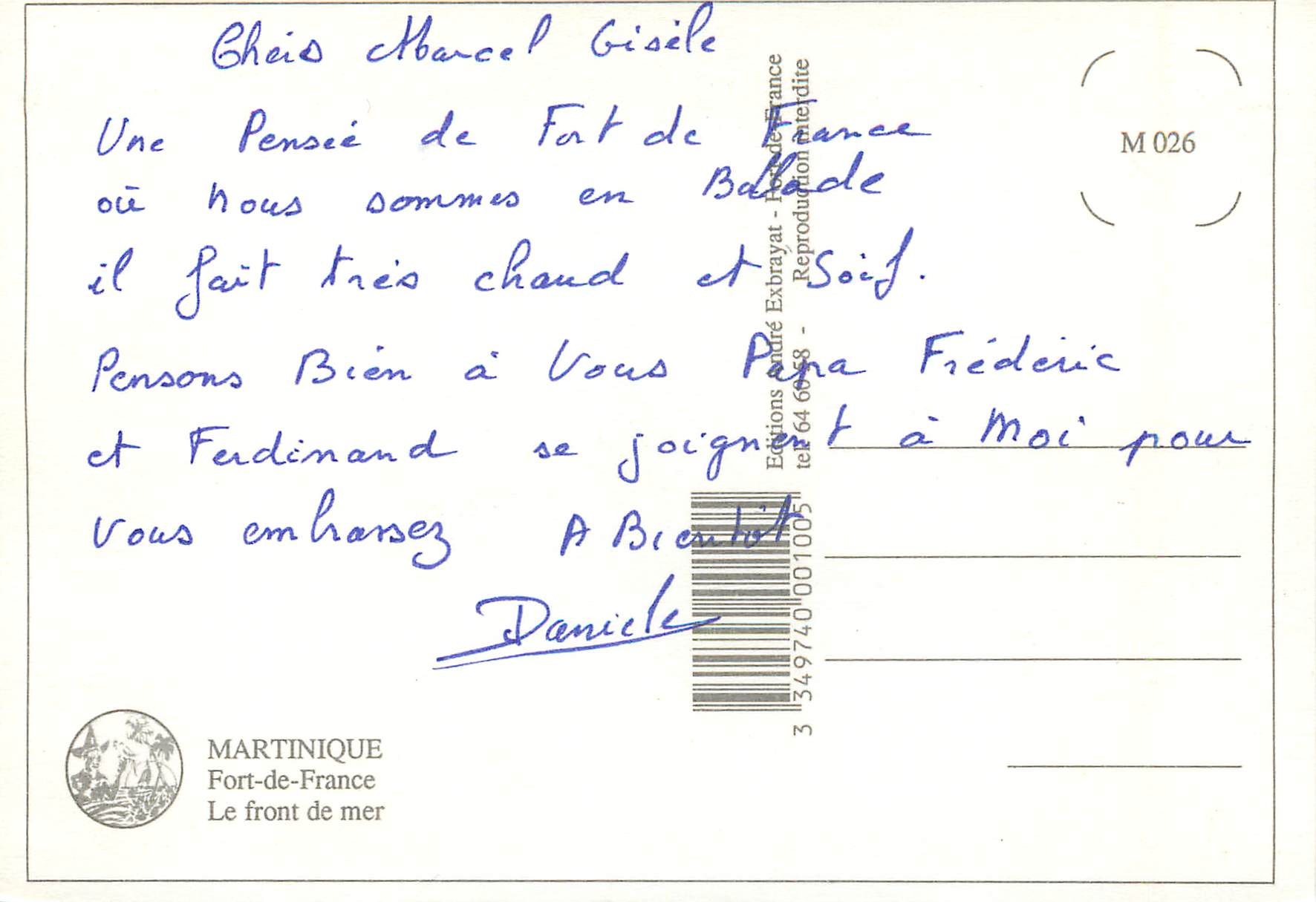 CPM Martinique Fort-de-France — Verso