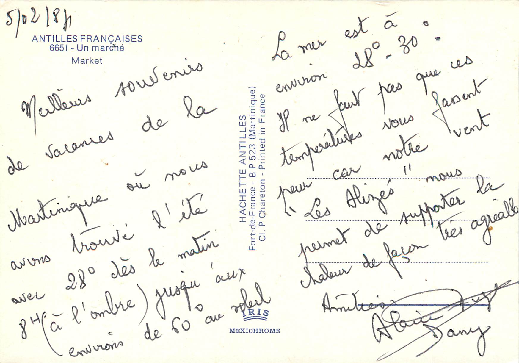CPM Martinique Antilles Francaise Un Marche — Back