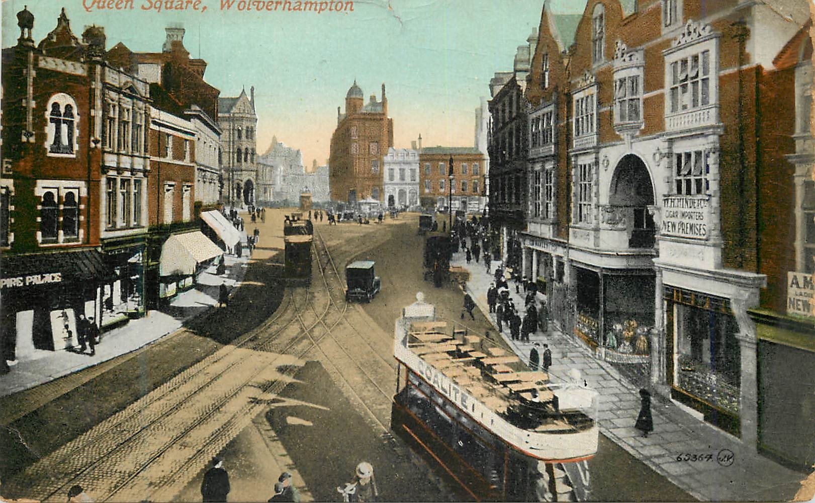 CPA Wolverhampton Queen Square Tramway