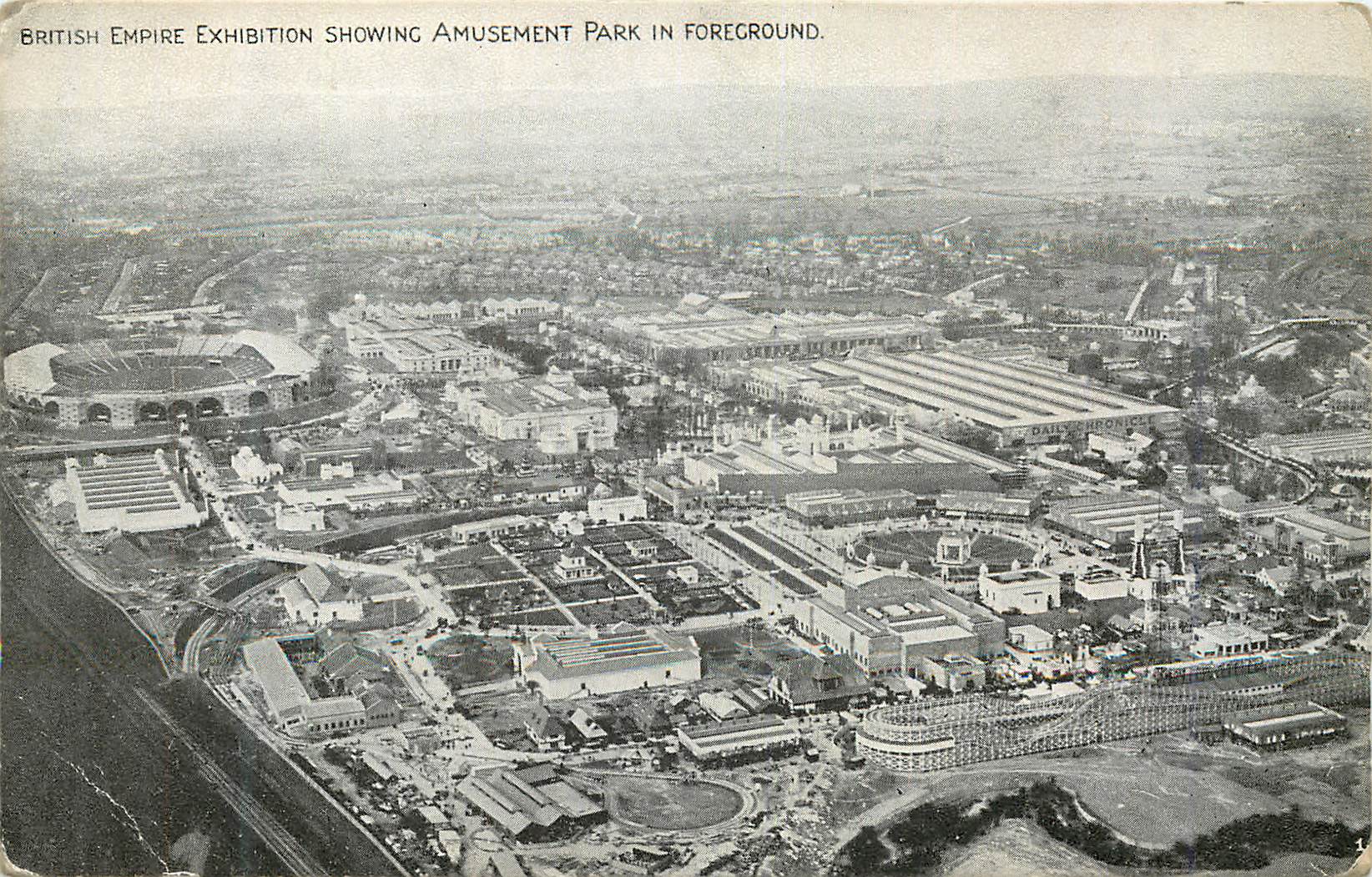 CPA British Empire Exhibition Showing Amusement Park in Foreground