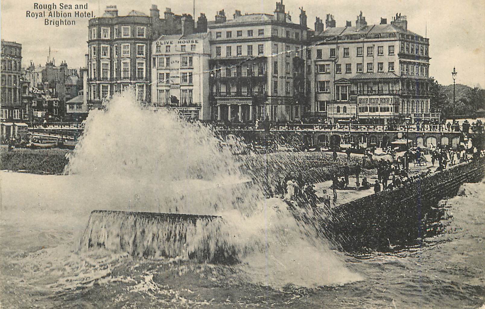 CPA Rough Sea and Royal Alboin Hotel Brighton