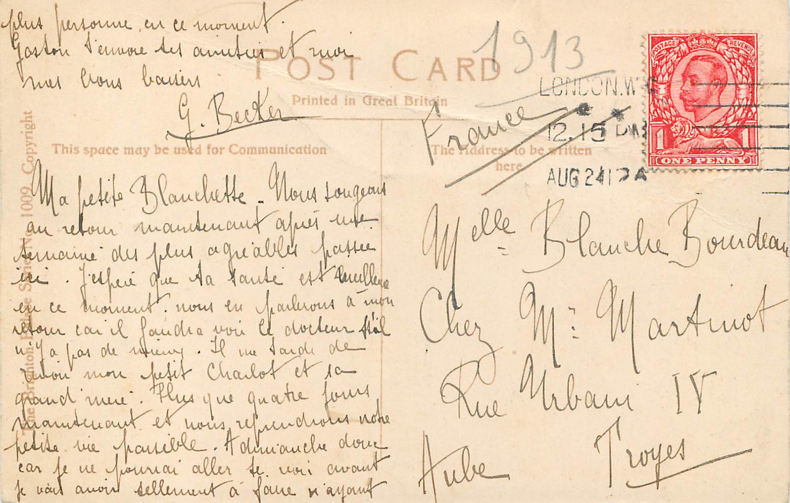 CPA Rough Sea and Royal Alboin Hotel Brighton — Rückseite