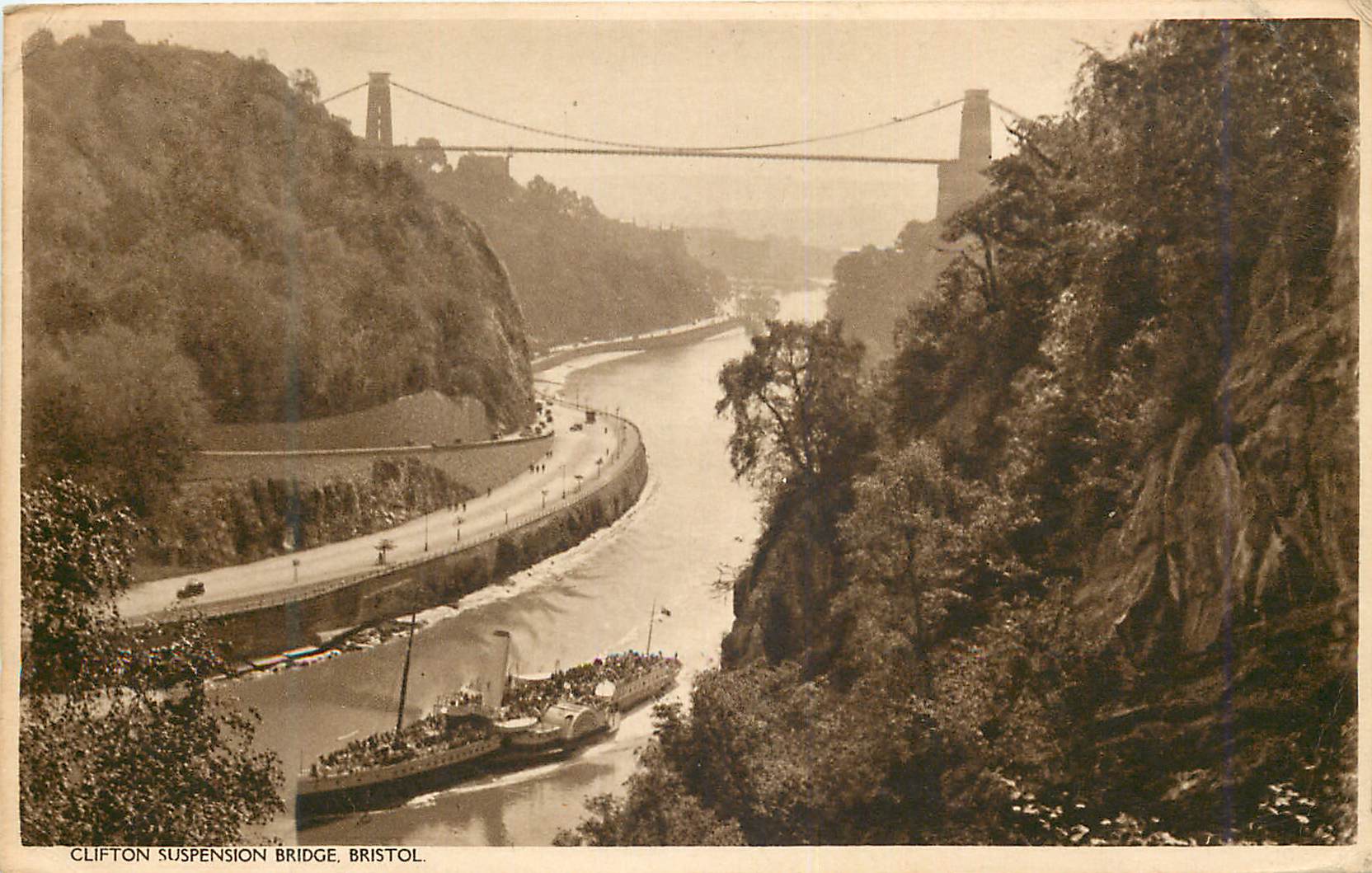CPA Clifton Suspension Bridge Bristol Bateau