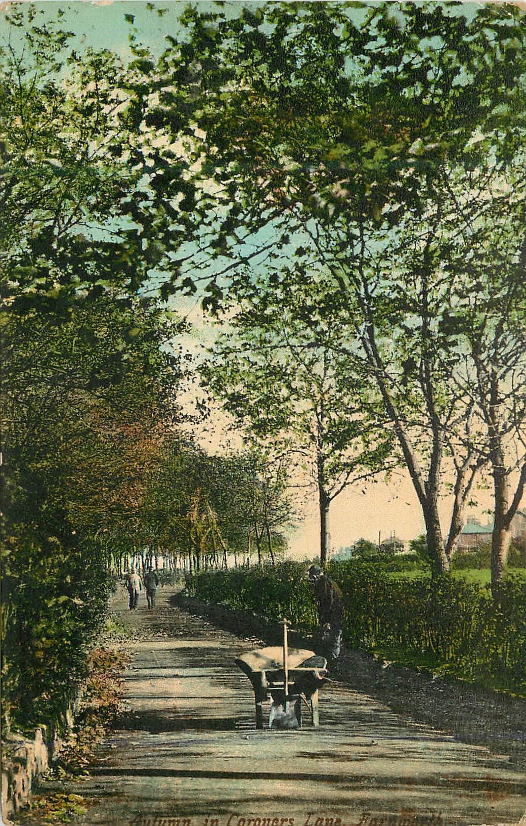 CPA Autumn in coronars Lane Farnworth