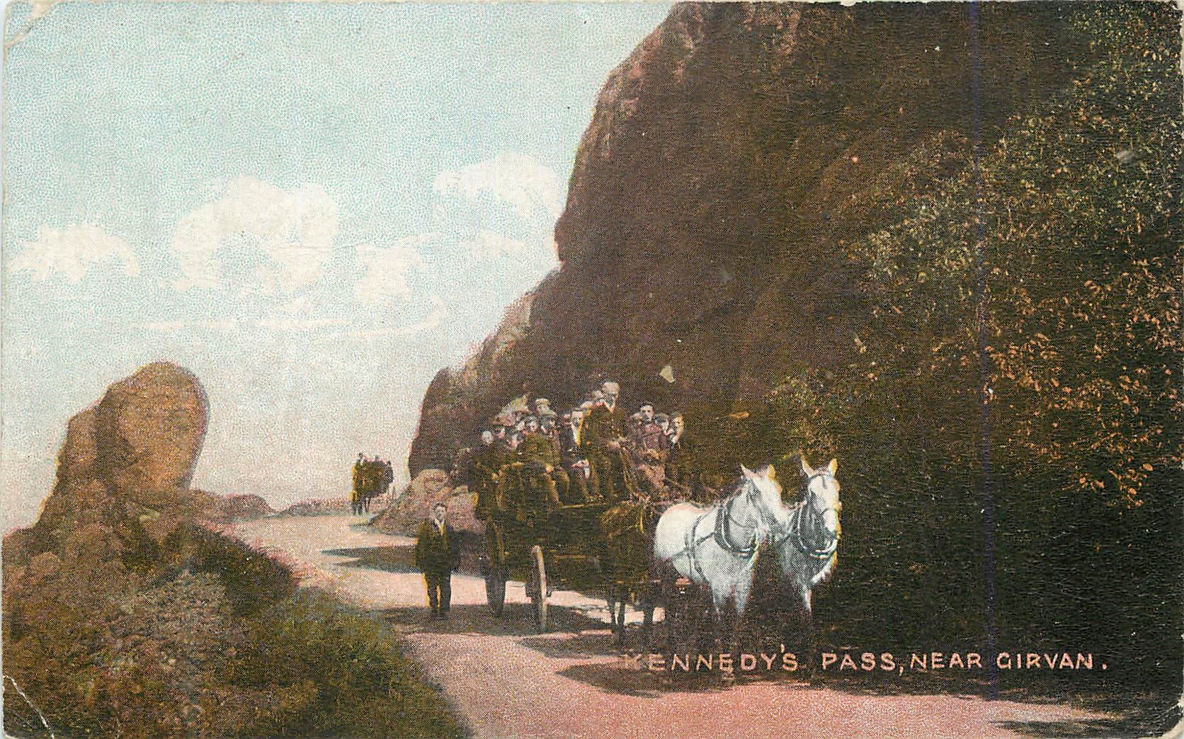 CPA Kennedy's Pass Near Girvan Attelage Chevaux