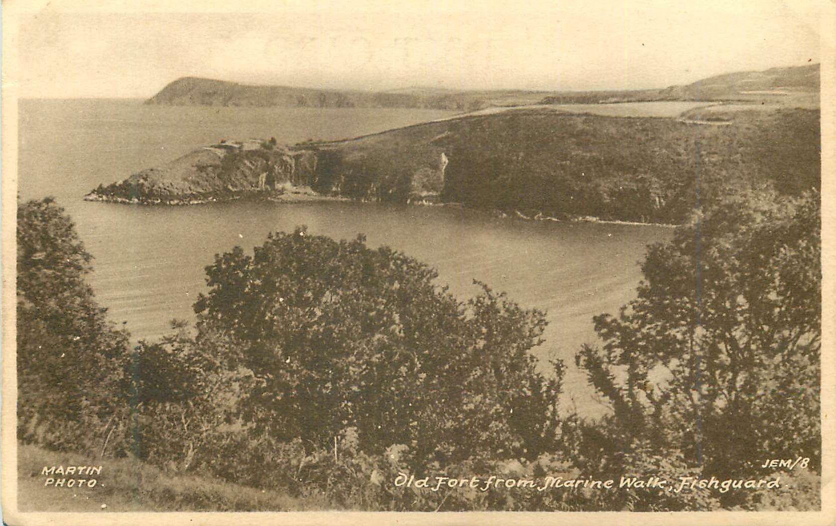 CPA Old fort from marine walk fishguard