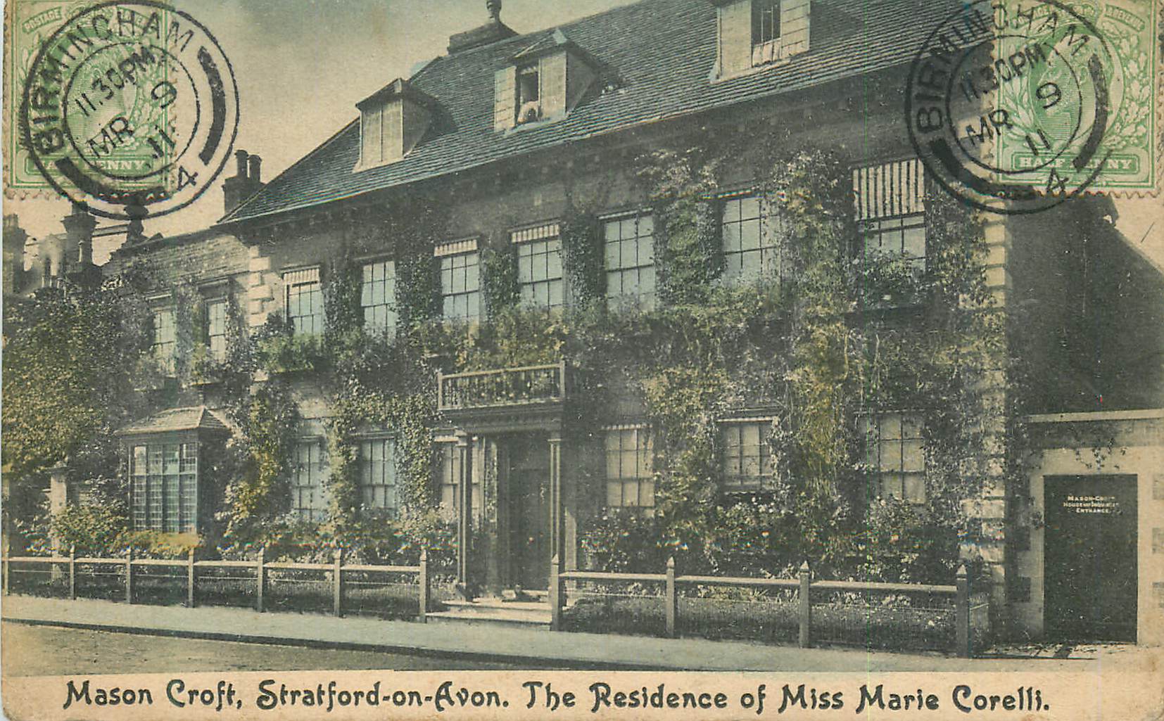 CPA Mason croft stratford on avon the residence of miss marie corelli