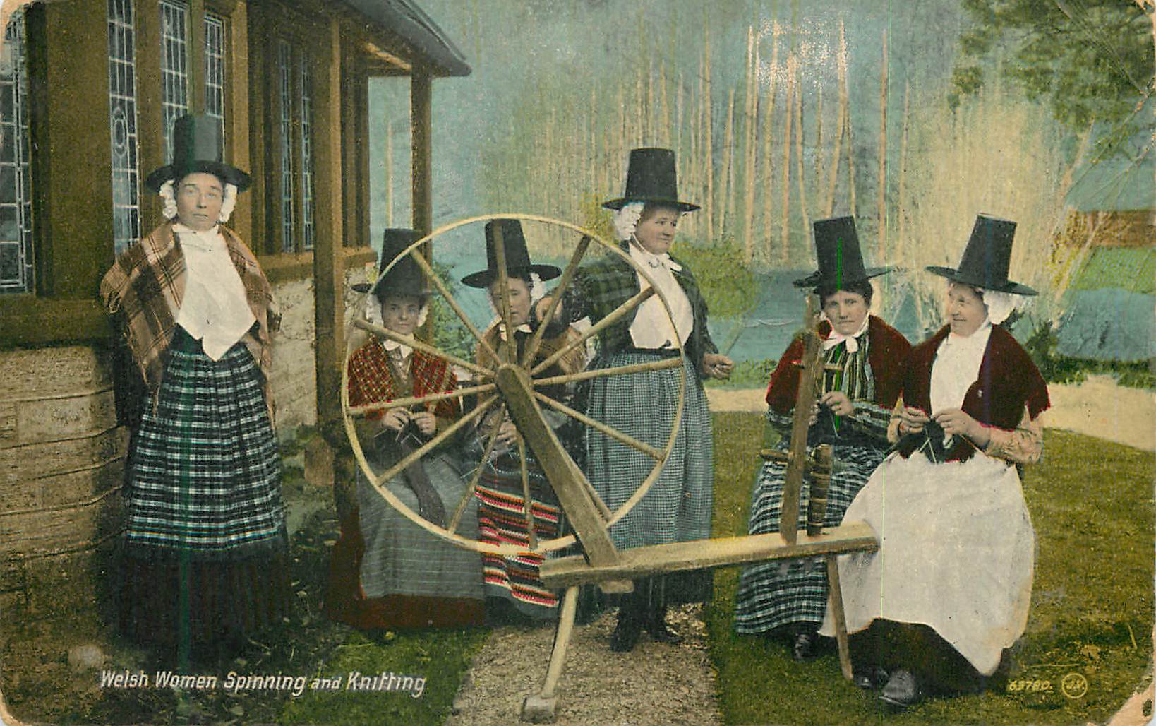 CPA Welsh women spinning and knitting