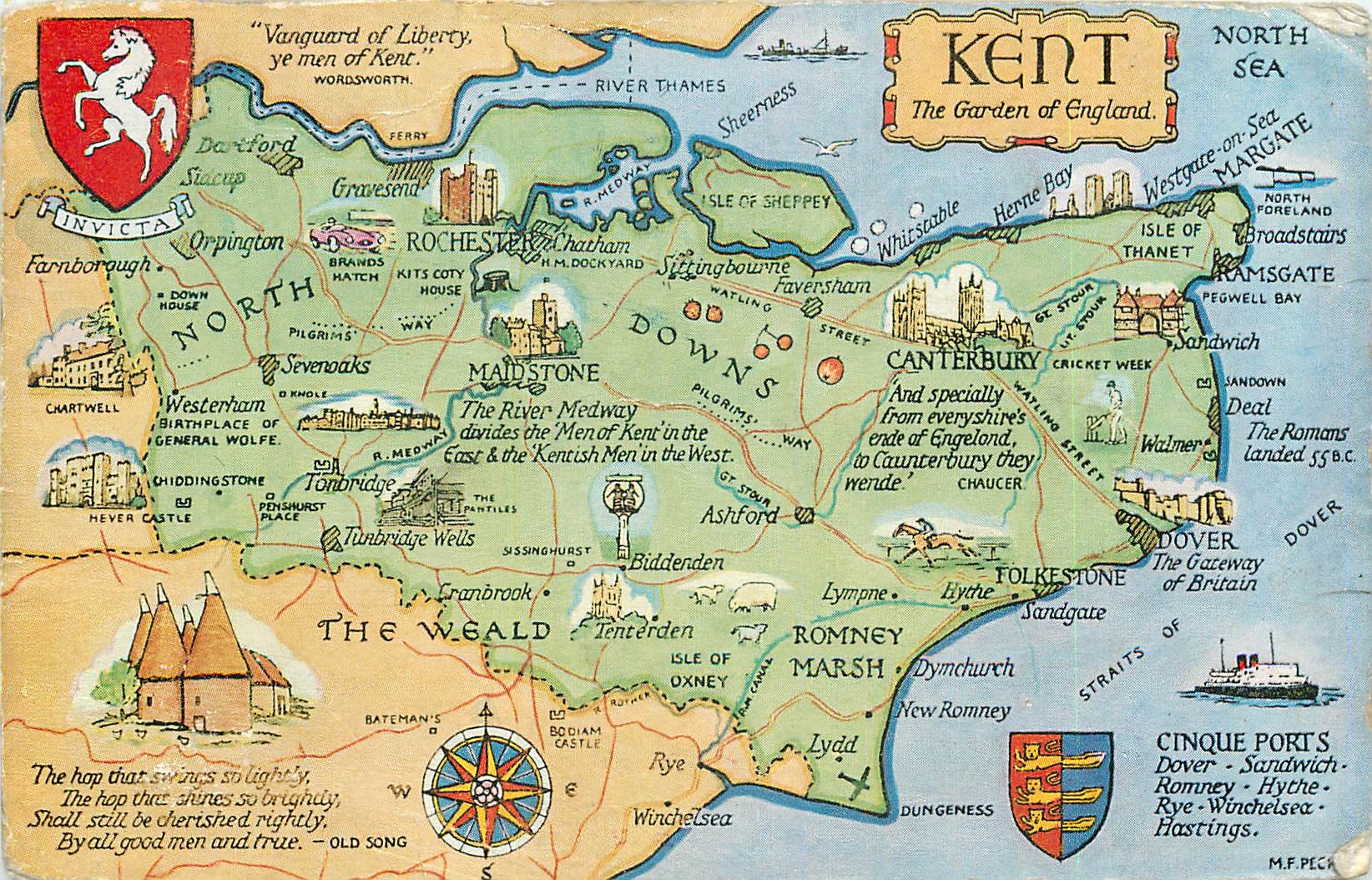 CPA Kent the garden of england