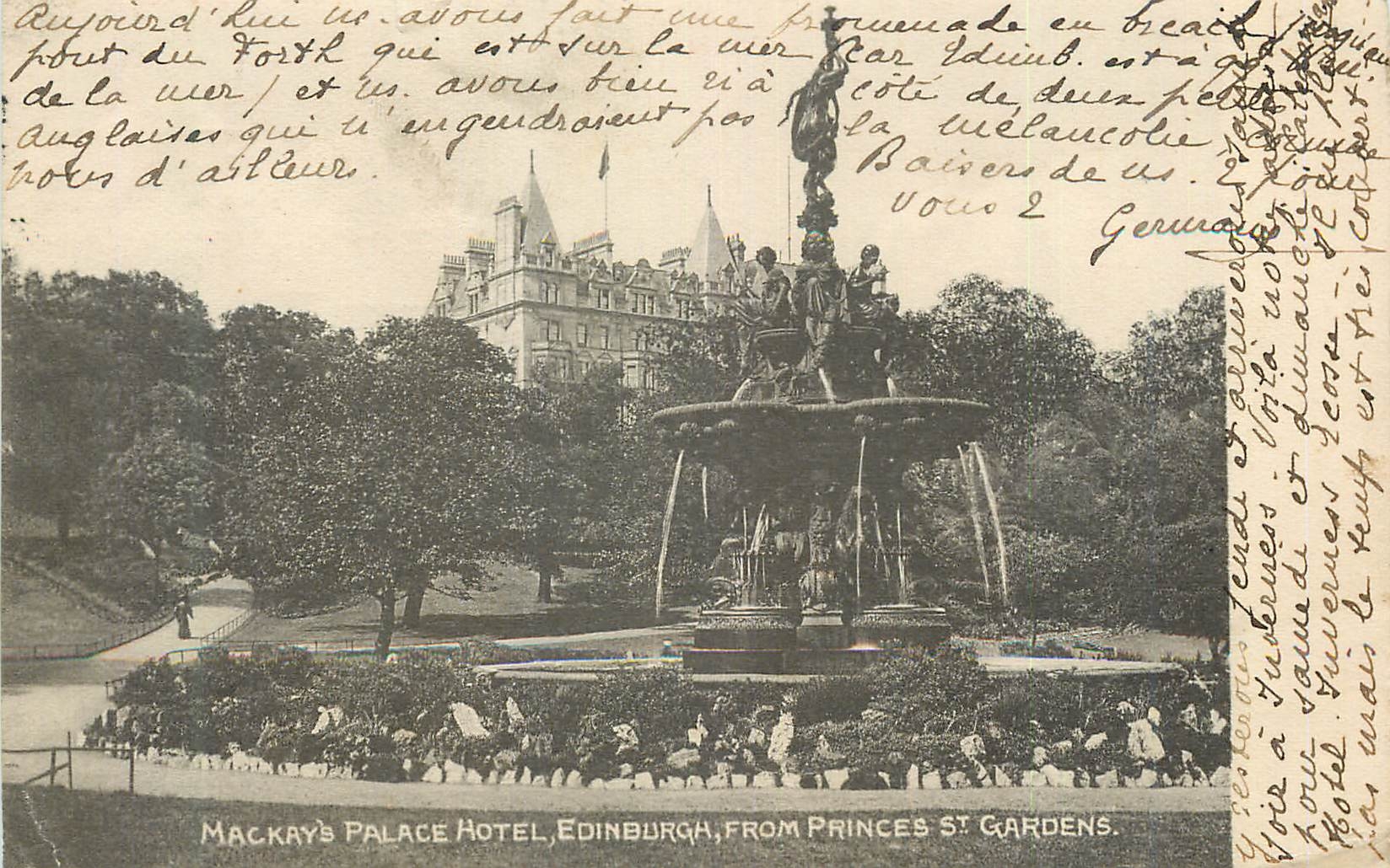 CPA Mackays palace hotel edinburgh from princes st gardens