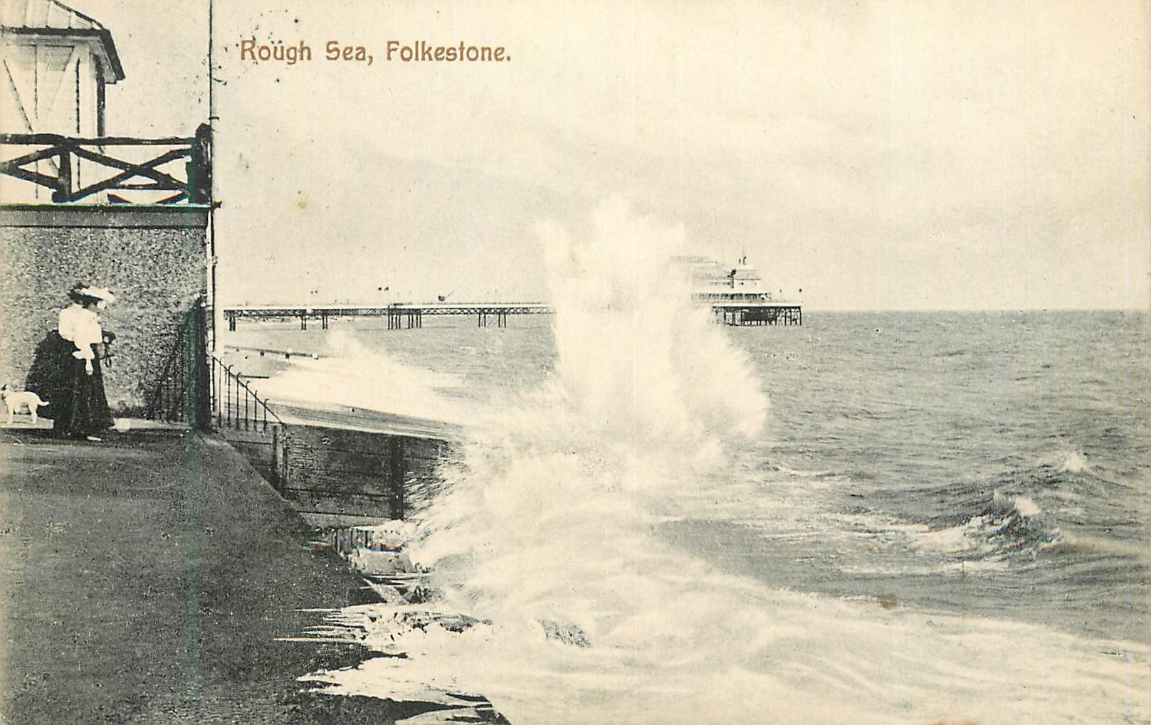 CPA folkeston rough sea