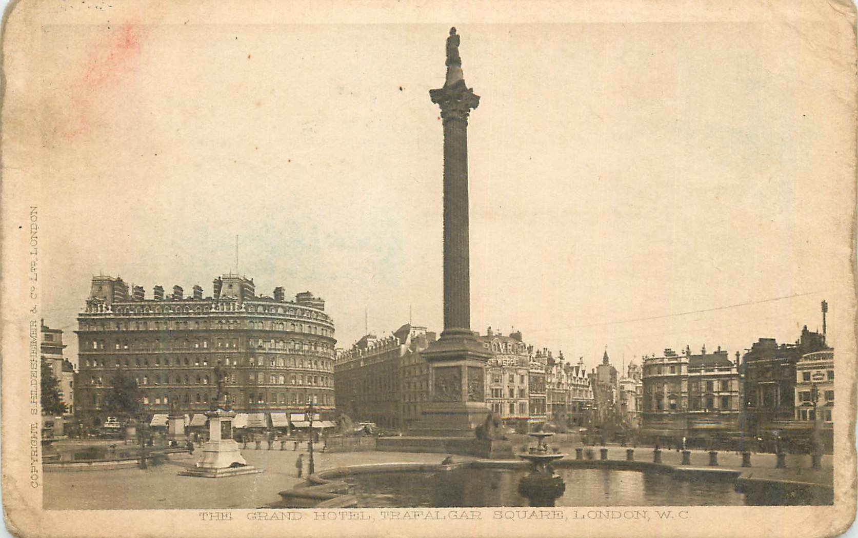 Le Grand Hotel, Trafalgar Square, Londres — éditeur E. Hildersheimer & Co. Ltd. — n° de série non visible