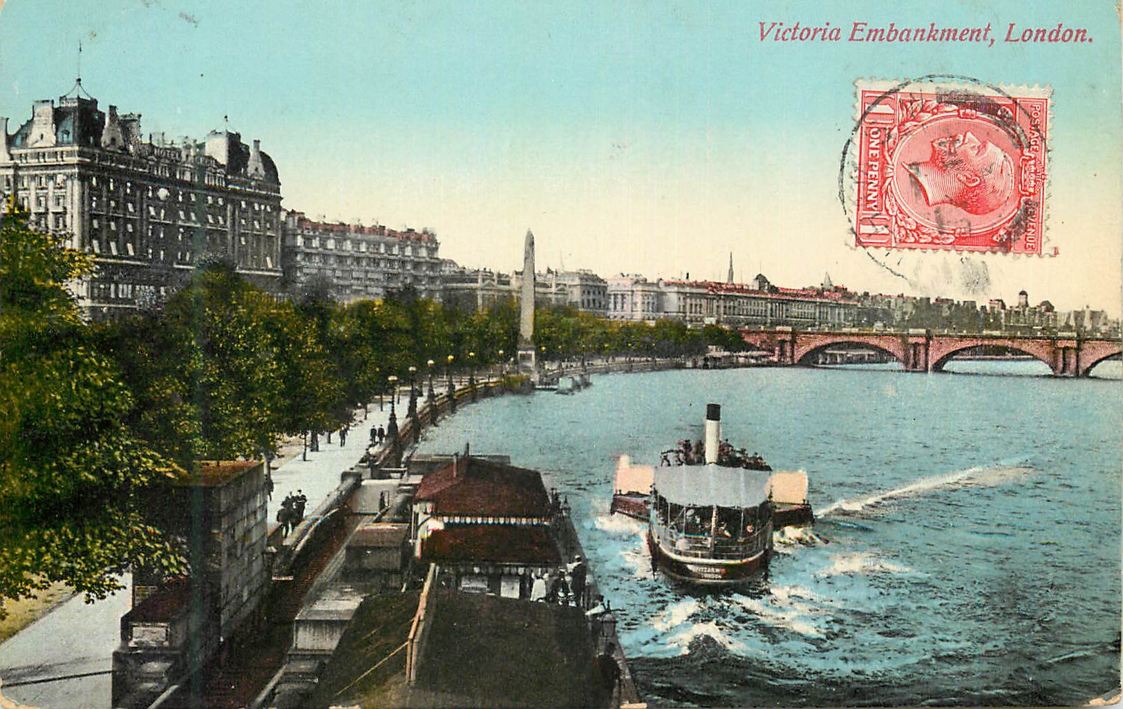 CPA London victoria embankment Bateau