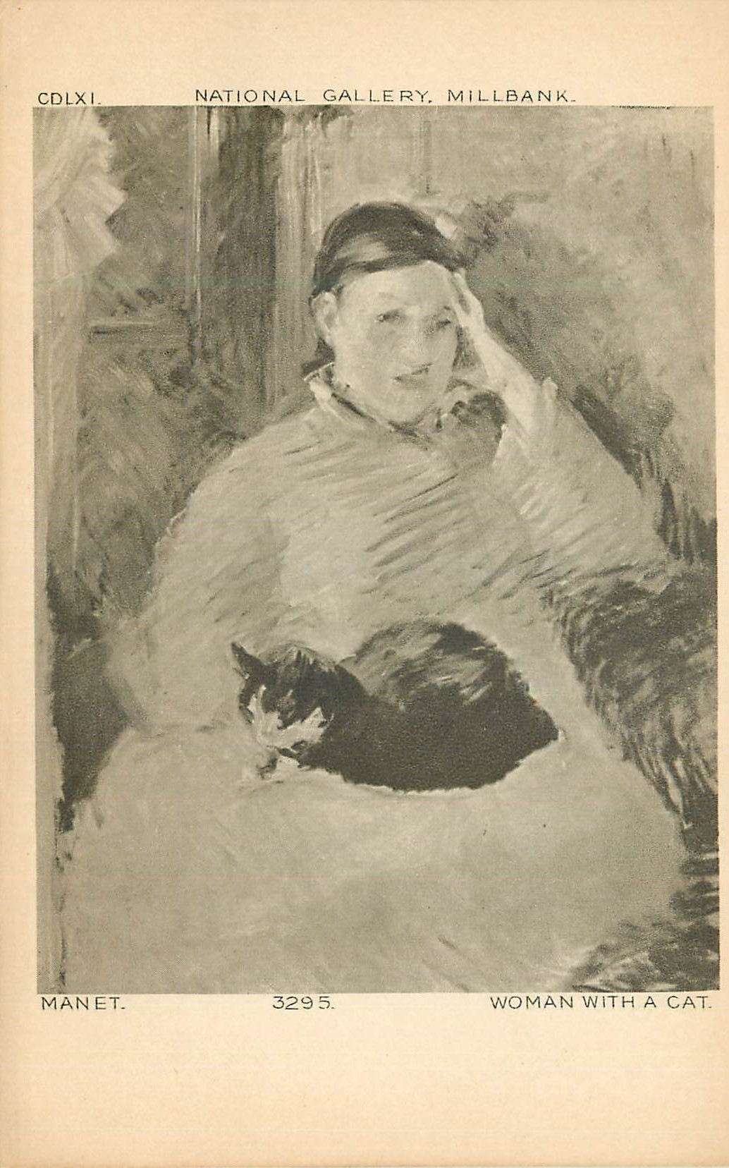 CPA Manet wiman with cat