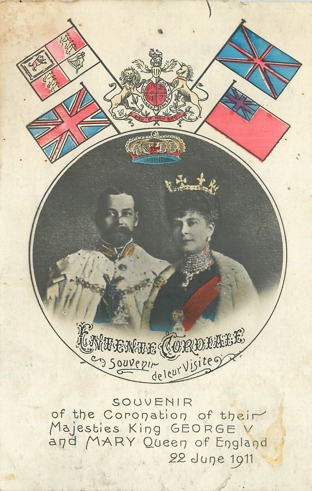 Coronation of King George V and Queen Mary — Souvenir de leur visite — Printed in Paris